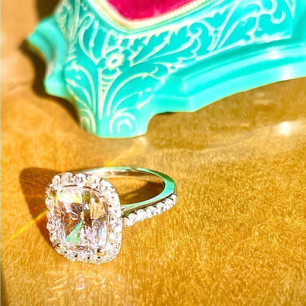 ♥️ Engagement ring, Oval Cushion 4.0 Ct. 14K Ring, by Birkat Elyon size 5 1/2